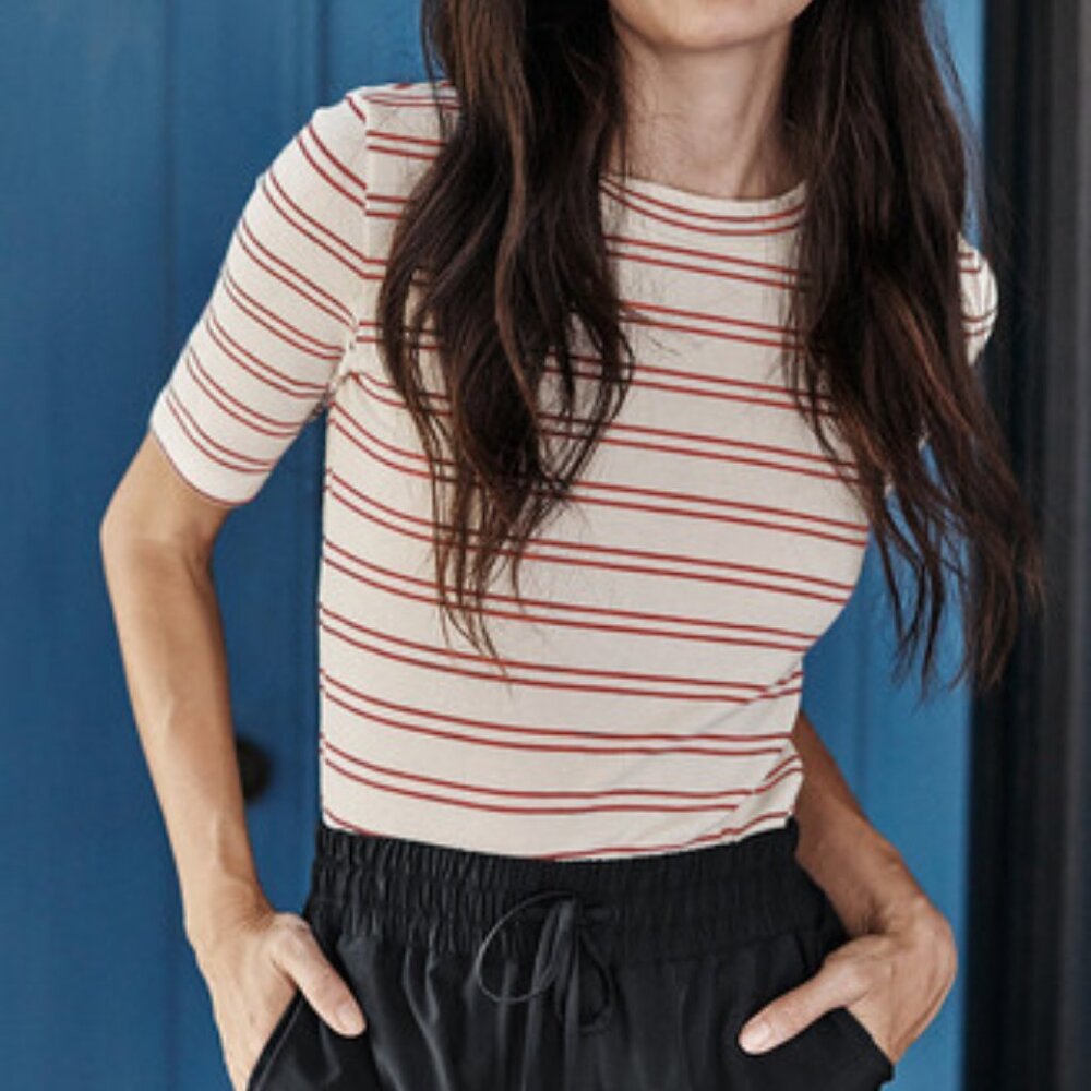 SUMMERSALT | Ribbed Elbow Sleeve T-Shirt